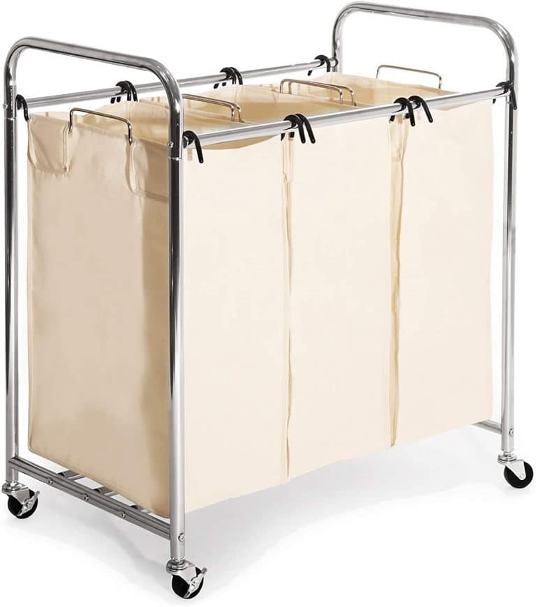 Seville Classics Mobile 3-Bag Heavy-Duty Laundry Sorter Cart